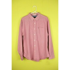 American Eagle AEO Sz XL Athletic Fit Pink Striped Long Sleeve Button Down Shirt